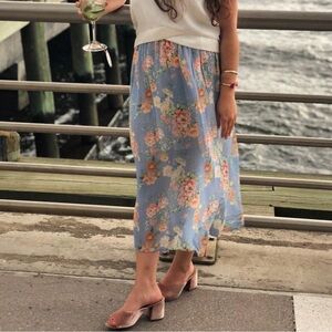 Blue floral skirt - Zara